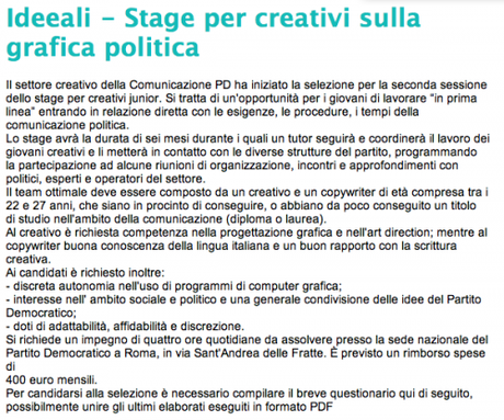 Gli stage del PdmenoL