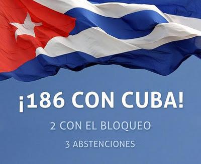 L'ONU condanna per la ventesima volta l'embargo contro Cuba!