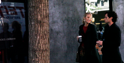 Blake Lively e Penn Badgley sul set di Gossip Girl