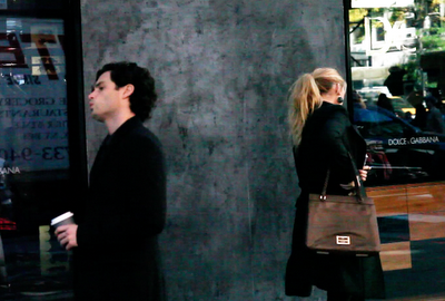 Blake Lively e Penn Badgley sul set di Gossip Girl