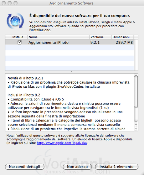 Schermata 2011-10-27 a 10.12.40 iPhoto ’11 si aggiorna e risolve alcuni bug che potevano causare crash improvvisi