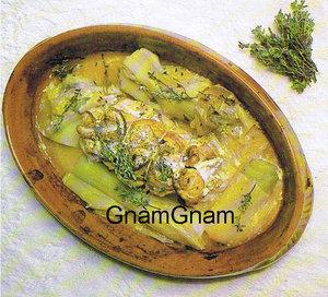 Arrosto coda di rospo ai porri Arrosto di coda di rospo ai porri