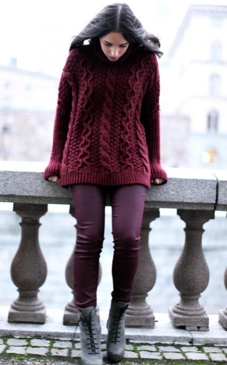 burgundy knit lovers