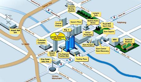 Mappe Bangkok - Metro MRT-Skytrain BTS -  Boat e quartieri di Bangkok