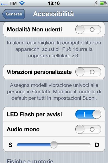 LED led Attivare le notifiche via flash LED su iOS 5