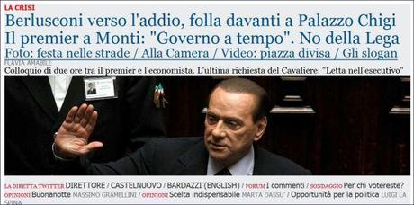 Berlusconi atteso alle 20.30 al Quirinale per le dimissioni