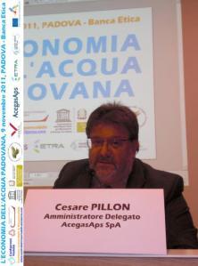 Cesare Pillon e il contributo di AcegasAps per l’Economia dell’Acqua Padovana