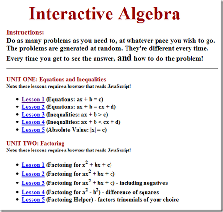 Algebra Interattiva