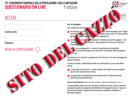 Istat, censimento 2011 online un corno!!! Sito da Terzo Mondo