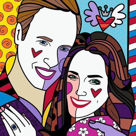 NEWS | A un anno dal fidanzamento, William e Kate sono protagonisti di una serie di tele firmate Romero Britto