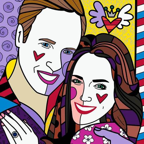 NEWS | A un anno dal fidanzamento, William e Kate sono protagonisti di una serie di tele firmate Romero Britto