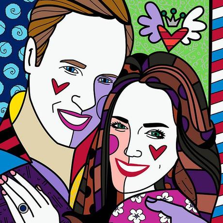 NEWS | A un anno dal fidanzamento, William e Kate sono protagonisti di una serie di tele firmate Romero Britto