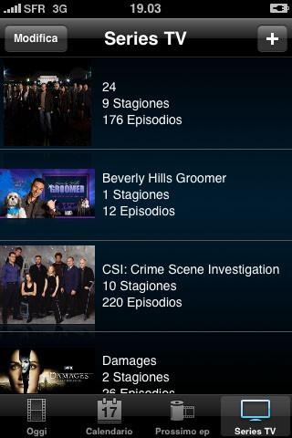iPhone app – Series TV