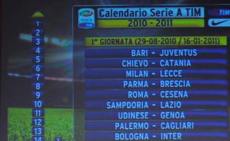 Bari-Juventus il primo posticipo della Serie A 2010/2011