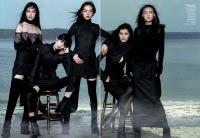 BLACK ON BLACK... Tao, Liu, Ming, Shu Pei & Fei Fei by Peter Lindbergh for Vogue China September 2010