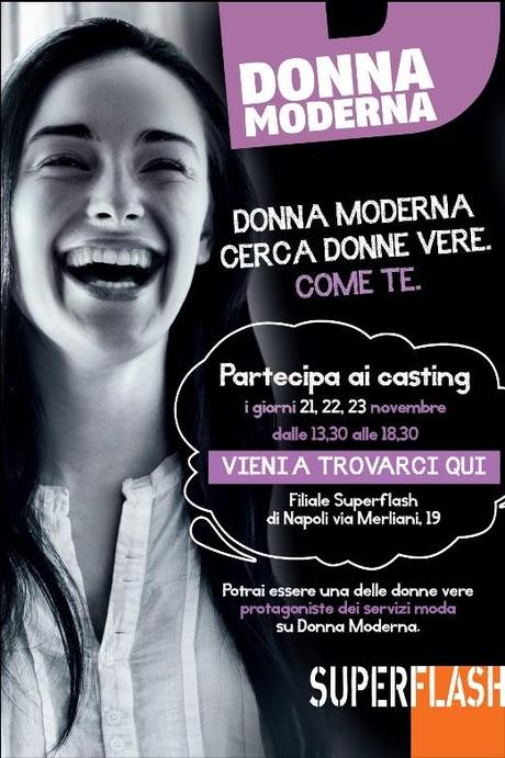 SAVE THE DATE//Il 21, 22, 23 novembre partecipa ai casting di Donna Moderna