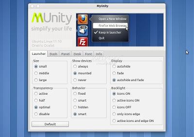 MyUnity utility per personalizzare l'interfaccia di Ubuntu.
