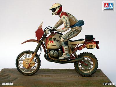 Diorama - Gaston Rahier & Bmw R80 G/S Paris-Dakar 1985 by Sennake (Tamiya)