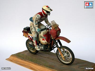 Diorama - Gaston Rahier & Bmw R80 G/S Paris-Dakar 1985 by Sennake (Tamiya)