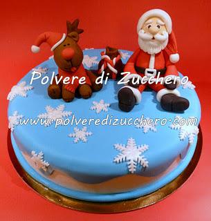 Torta di Natale: la renna buffa e Babbo Natale Torta di Natale: la renna buffa e Babbo Natale