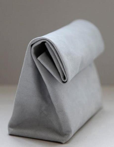 lunch bag clutch in grey marl