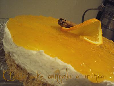 Cheese cake  aromatizzata alla cannella e marmellata di arance