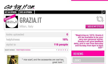 Grazia.it fashion stylist su Go Try It On gotryiton