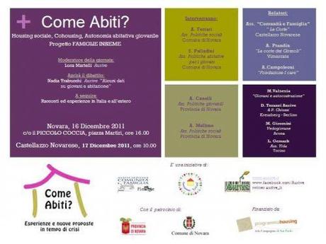 Workshop su housing sociale, co-housing, etc. a Novara
