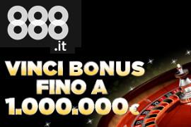 Fino al 30 dicembre, vinci 1.000.000€ con 888 Casino