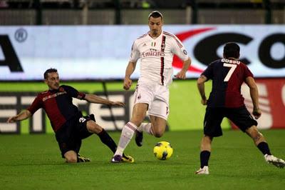 Cagliari-Milan 0-2, Ibrahimovic trascina i rossoneri in cima alla Serie A