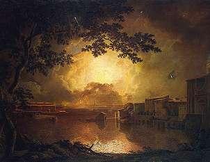 J. Wright, Castel Sant'Angelo's girandola (1779) Fireworks