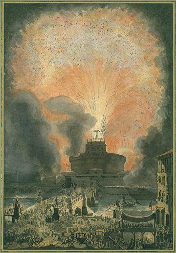 F. Piranesi, La Girandola di San Pietro Fireworks