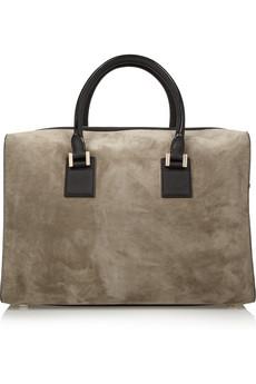 VICTORIA BECKHAM Victoria leather-trimmed suede tote