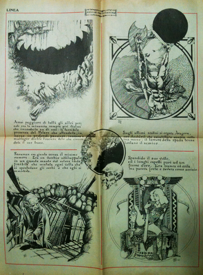 Un poster ispirato a Tolkien in un inserto del quindicinale Linea del 1979