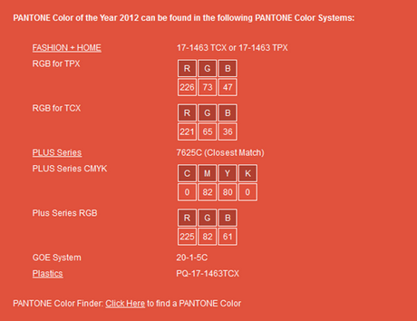 PANTONE 17-1473 Tangerine-Tango: colore dell'anno 2012