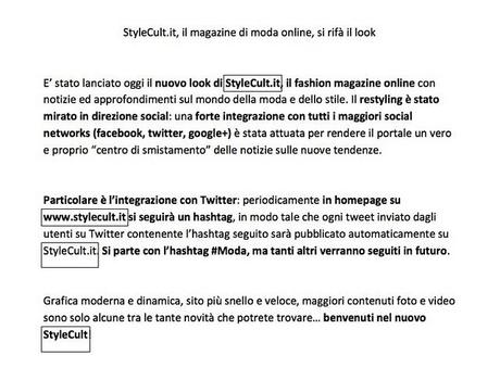 StyleCult.it il magazine di moda online, si rifà il look StyleCult.it il magazine di moda online, si rifà il look