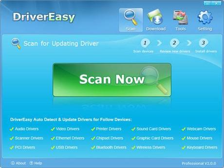 Scan for unknow device driver and drivers need to upgrade