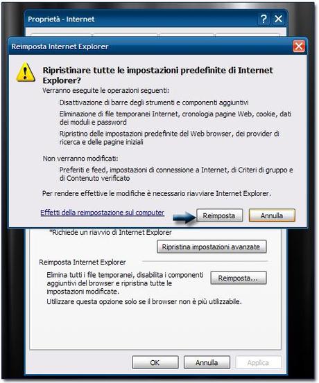 Ripristinare Internet Explorer in pochi click