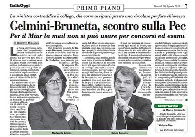 scontro-Gelmini-Brunetta-sulla-PEC PEC ovvero Posta Ectoplasmatica e Cabarettistica