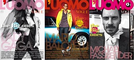 Lady Gaga, Mario Balotelli e Michael Fassbender su L’Uomo Vogue di gennaio