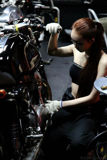 Girl and Cafe Bike Girl and Cafe Bike