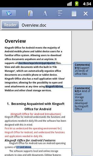  Gestire i documenti di Microsoft Office su Android con Kingsoft Office