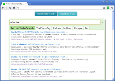 Torrent Turbo Search Torrent Turbo Search:tutti i torrent con Chrome