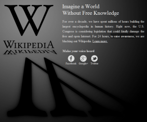 Wikipedia - SOPA protest