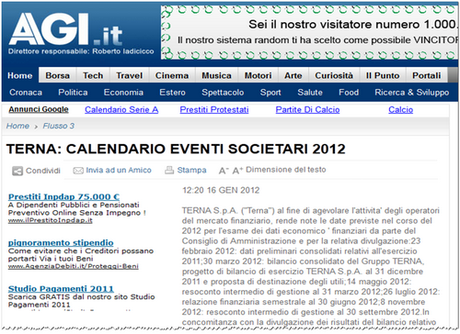 Flavio Cattaneo (Terna): calendario eventi societari 2012