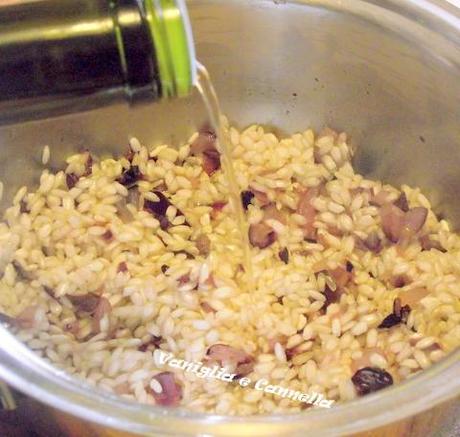 Risotto con cialda di parmigiano alle nocciole