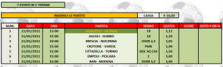 7 eventi in 5 terzine per la serie B 7 eventi in 5 terzine per la serie B