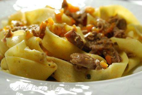 Tagliatelle all'arancia con ragù bianco di anatra