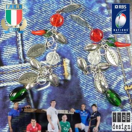 orecchini tricolore italia rugby 6 nazioni 2012