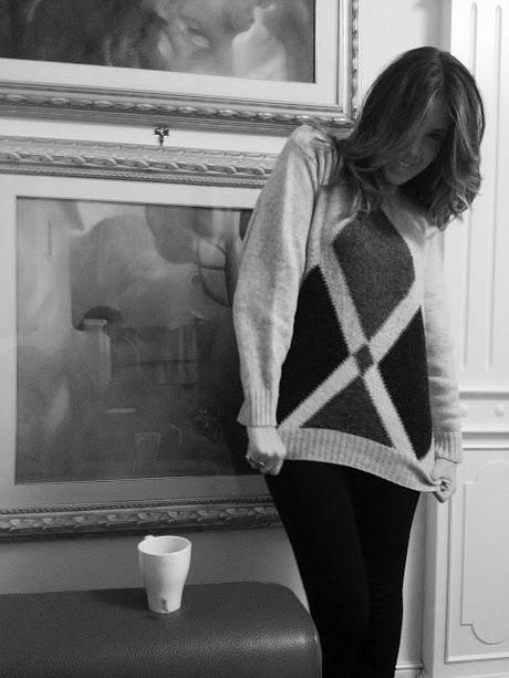 Valentino sweater and tea at home